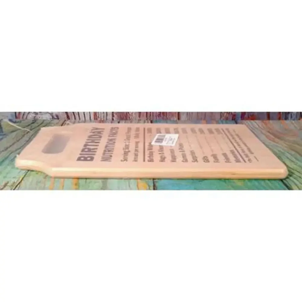 Bamboo Birthday Nutrition Facts Cutting Board‎